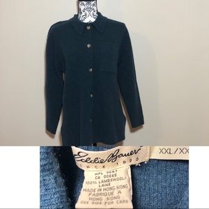 Eddie Bauer Lambs Wool Button Down Sweater